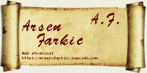 Arsen Farkić vizit kartica